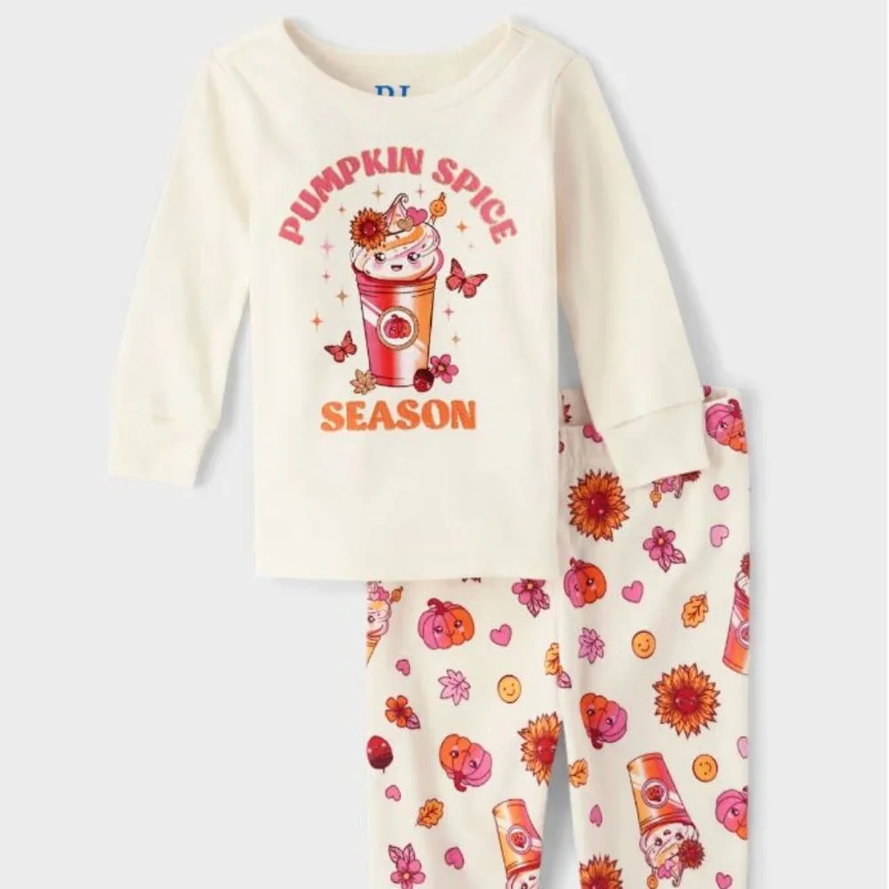 NWT The Children’s Place  Baby Girls Pumpkin Spice Season Snug Fit Cotton PJ Set